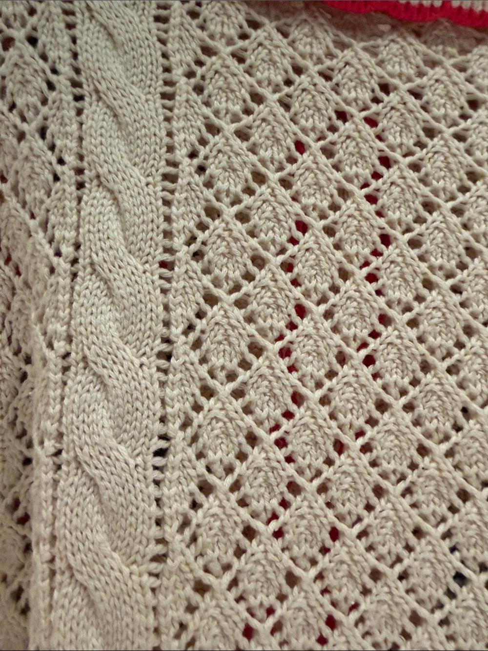 Boden Cream Floral Crochet Button-Up Sweater Large - Picture 12 of 15